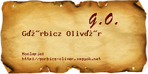 Görbicz Olivér névjegykártya